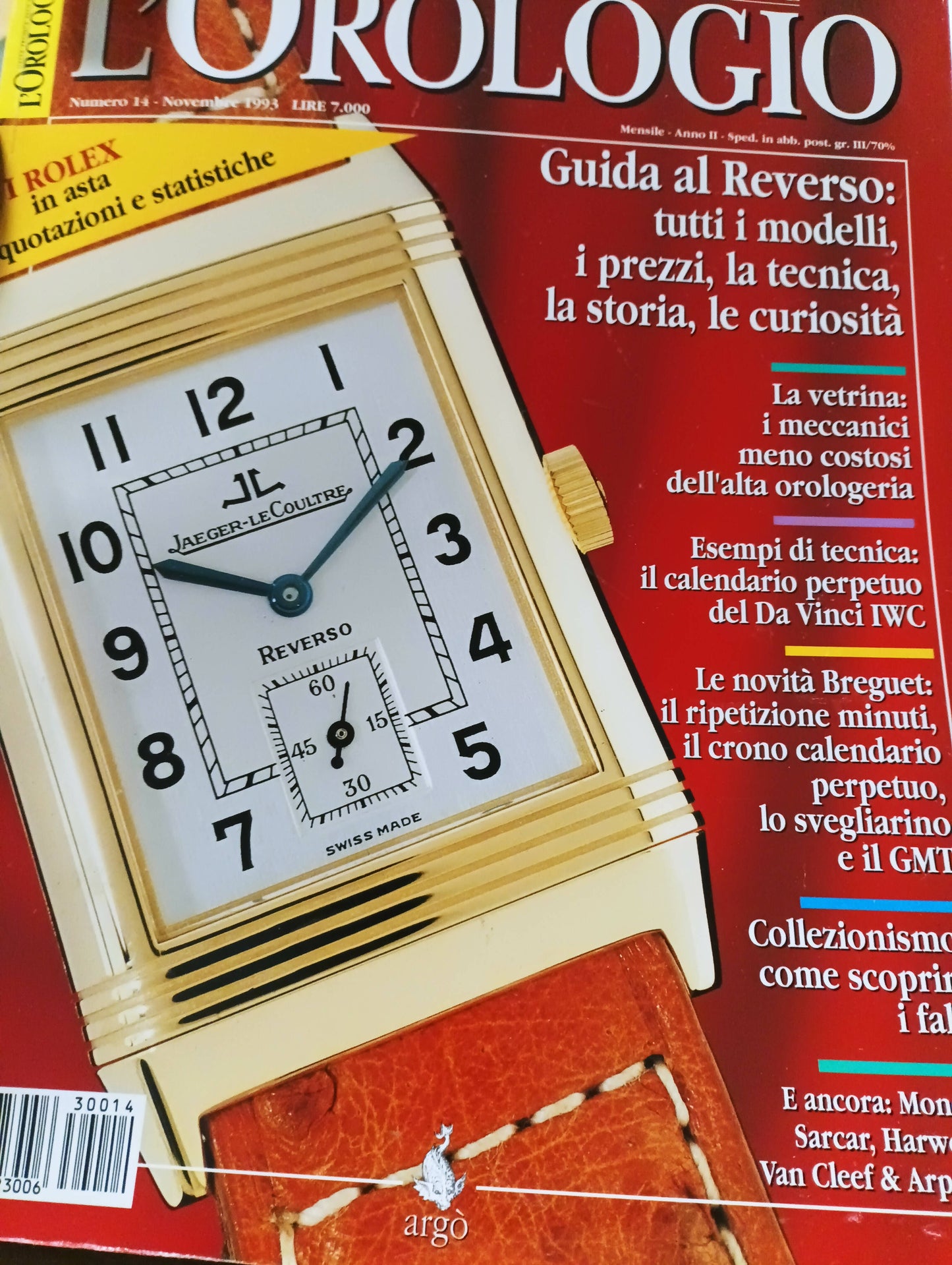 Rivista vintage L'orologio n.14 del novembre 1993 con182 pagine.