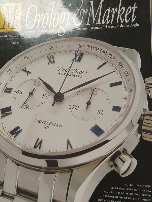 Rivista vintage orologi e market n.35 del Gennaio 2003 con 120 pagine.