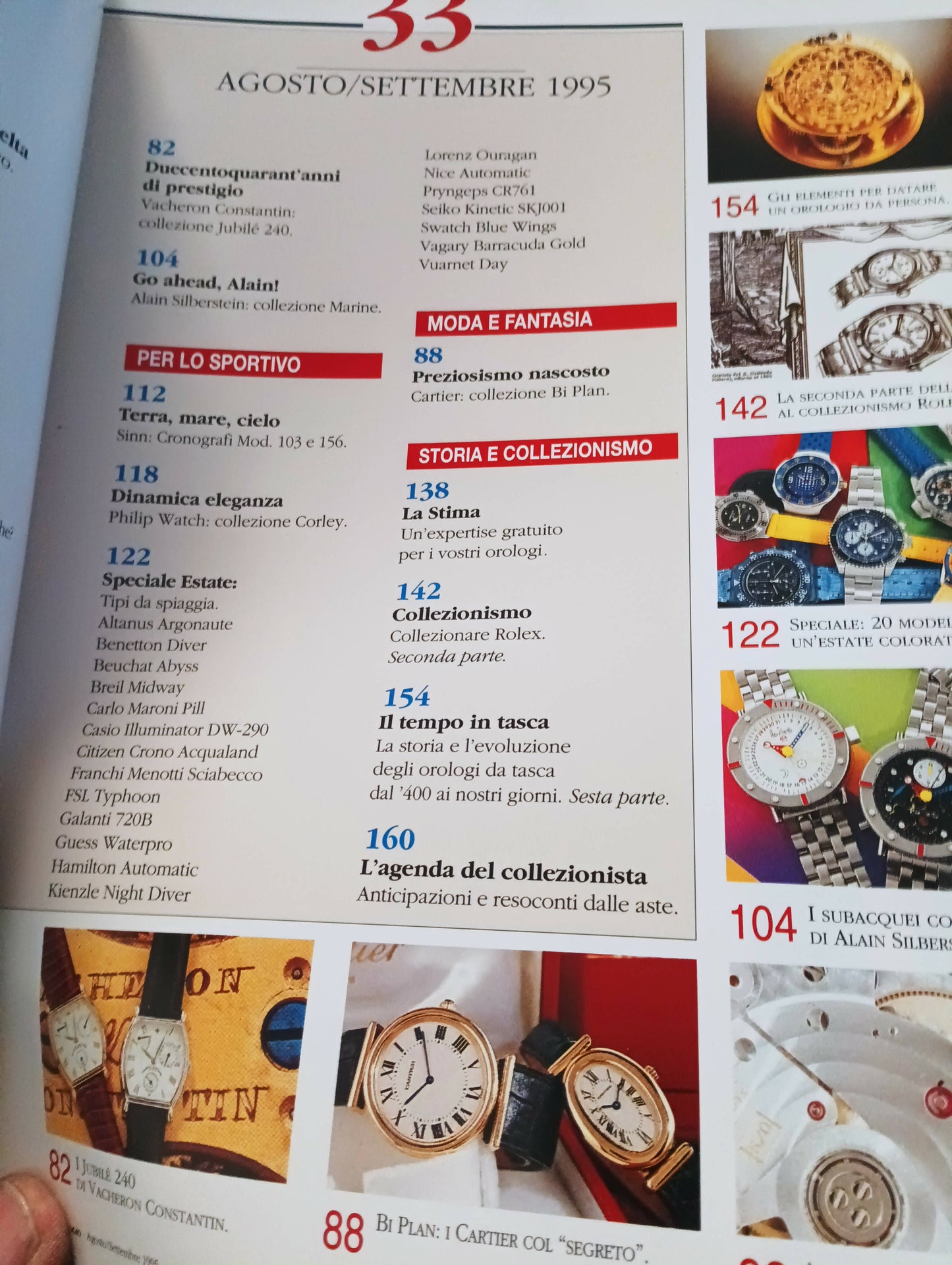 Rivista vintage L'orologio numero 33 del settembre 1995 con 166 pagine.