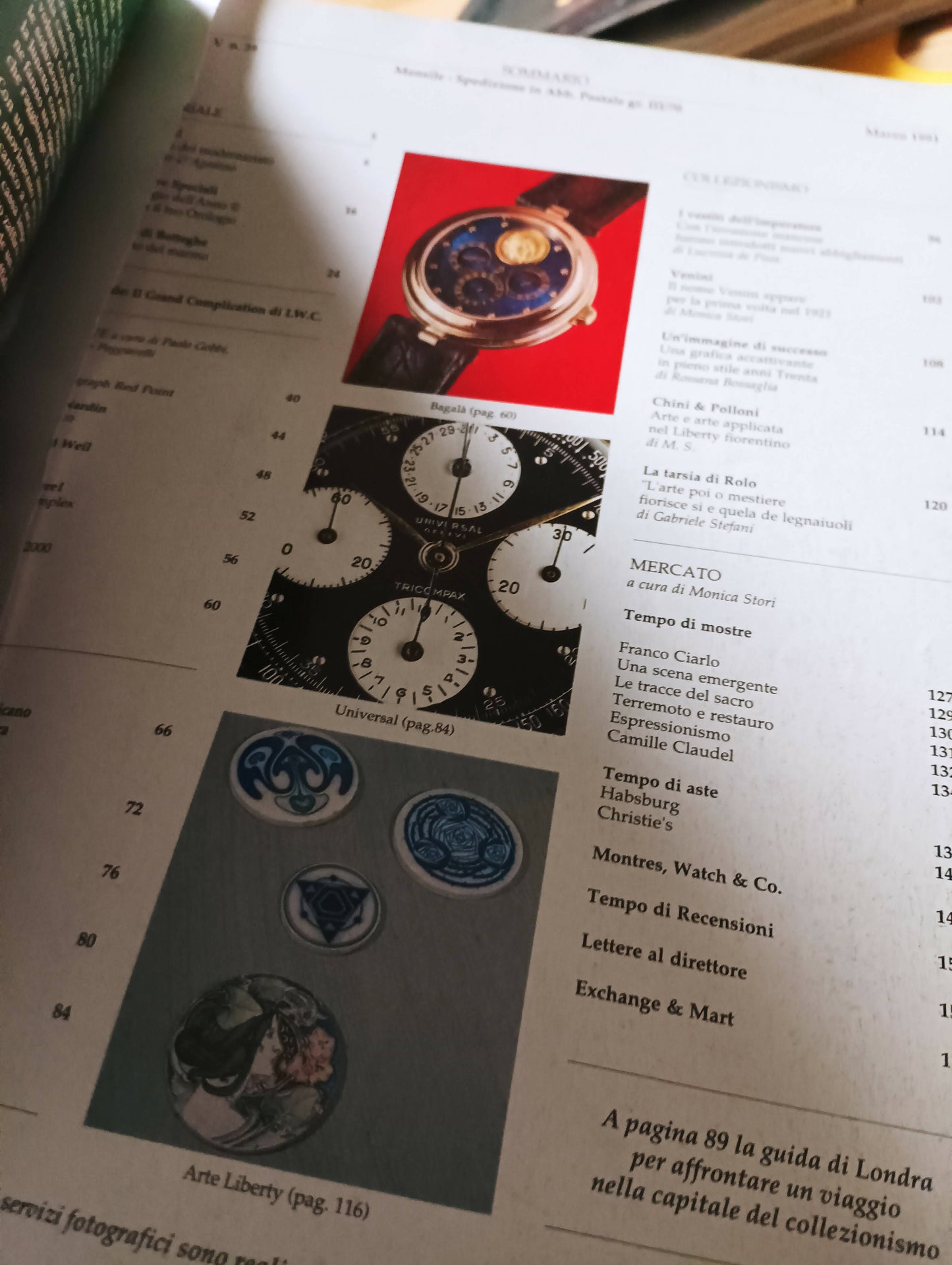 Rivista vintage orologi e non solo numero 39 del marzo 1991 con 160 pagine.