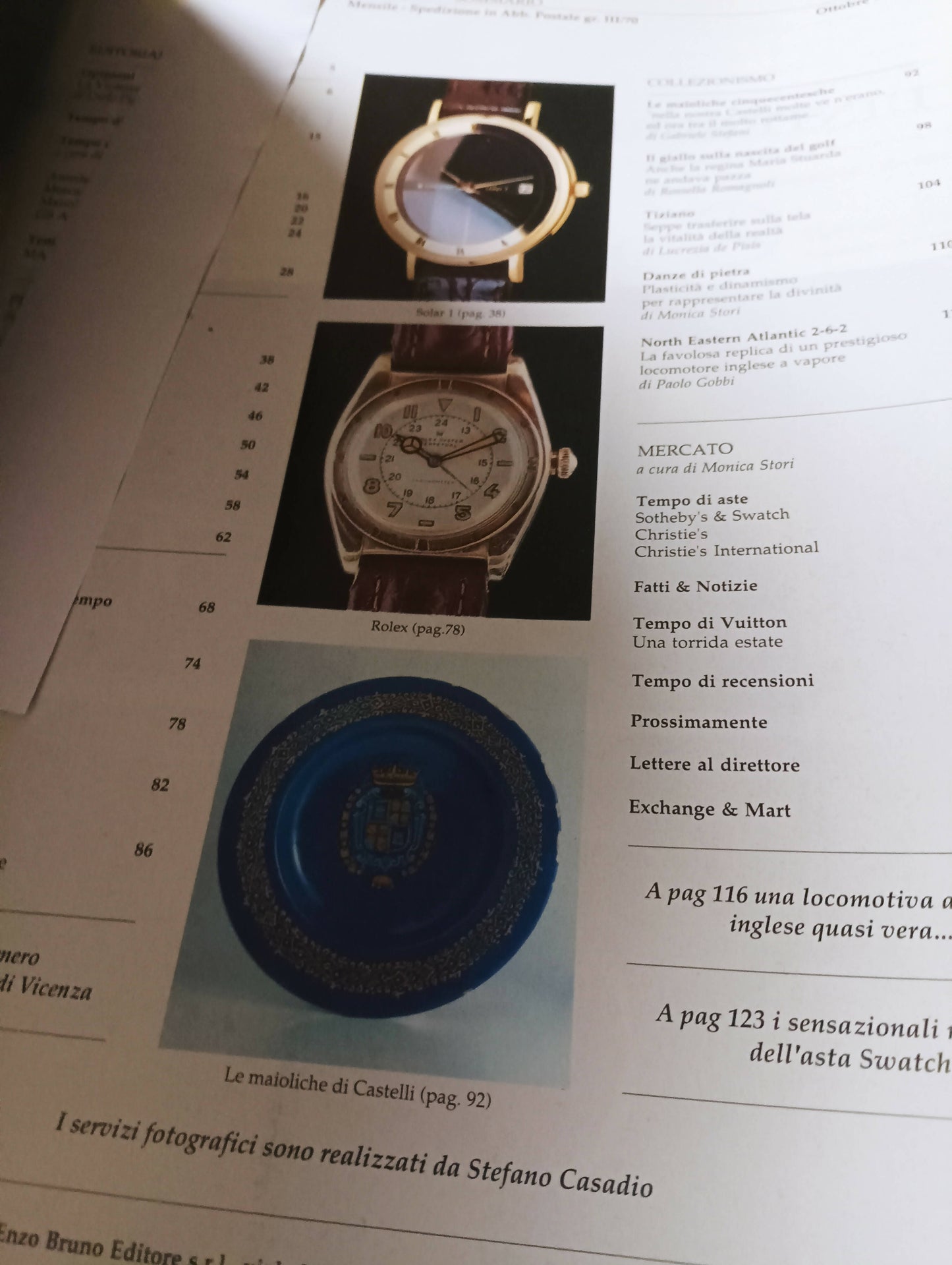 Rivista vintage orologi e non solo numero 34 del ottobre 1990 con 160 pagine.