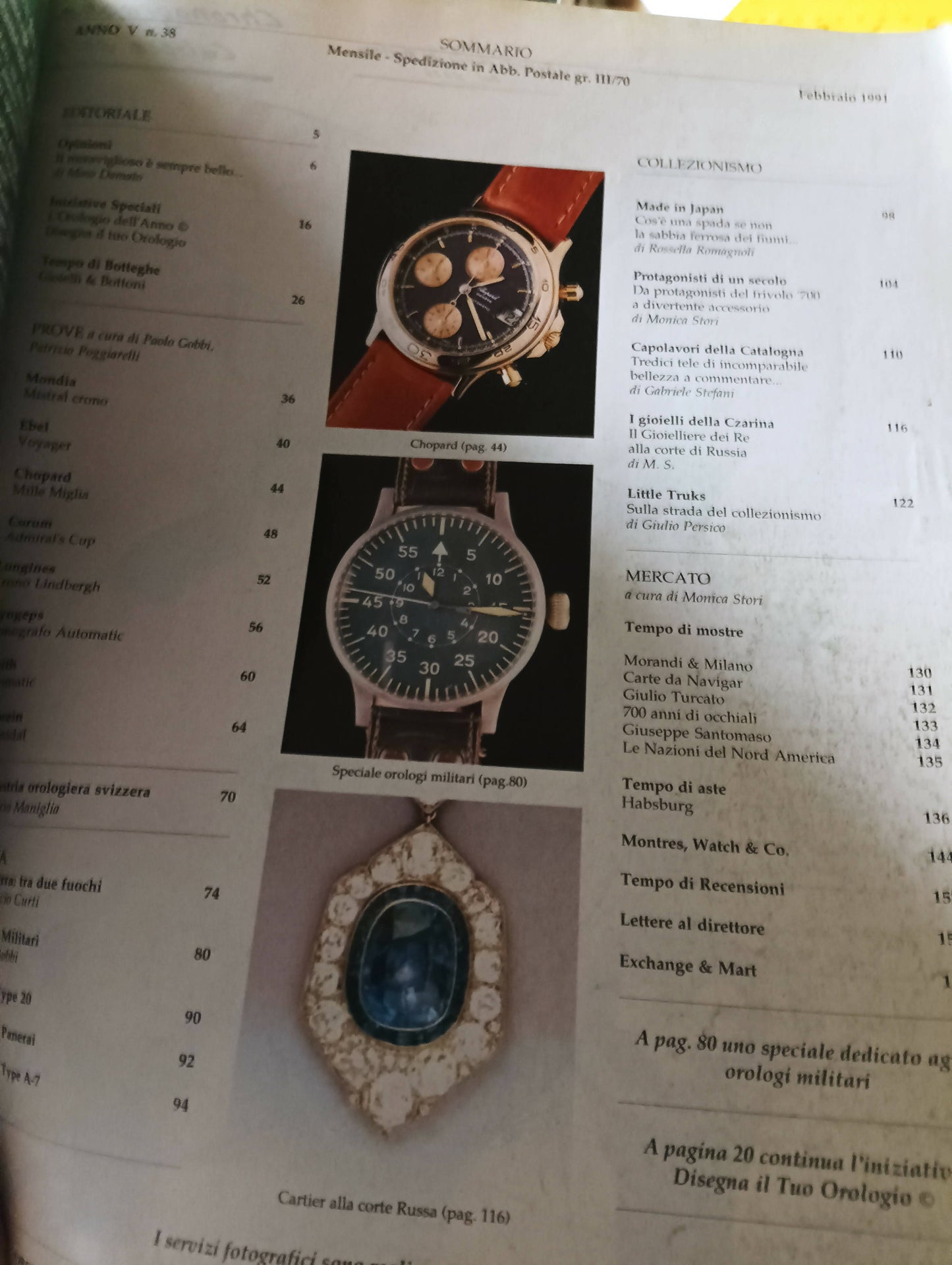 Rivista vintage orologi e non solo numero 38 del Febbraio 1991,con 160 pagine.