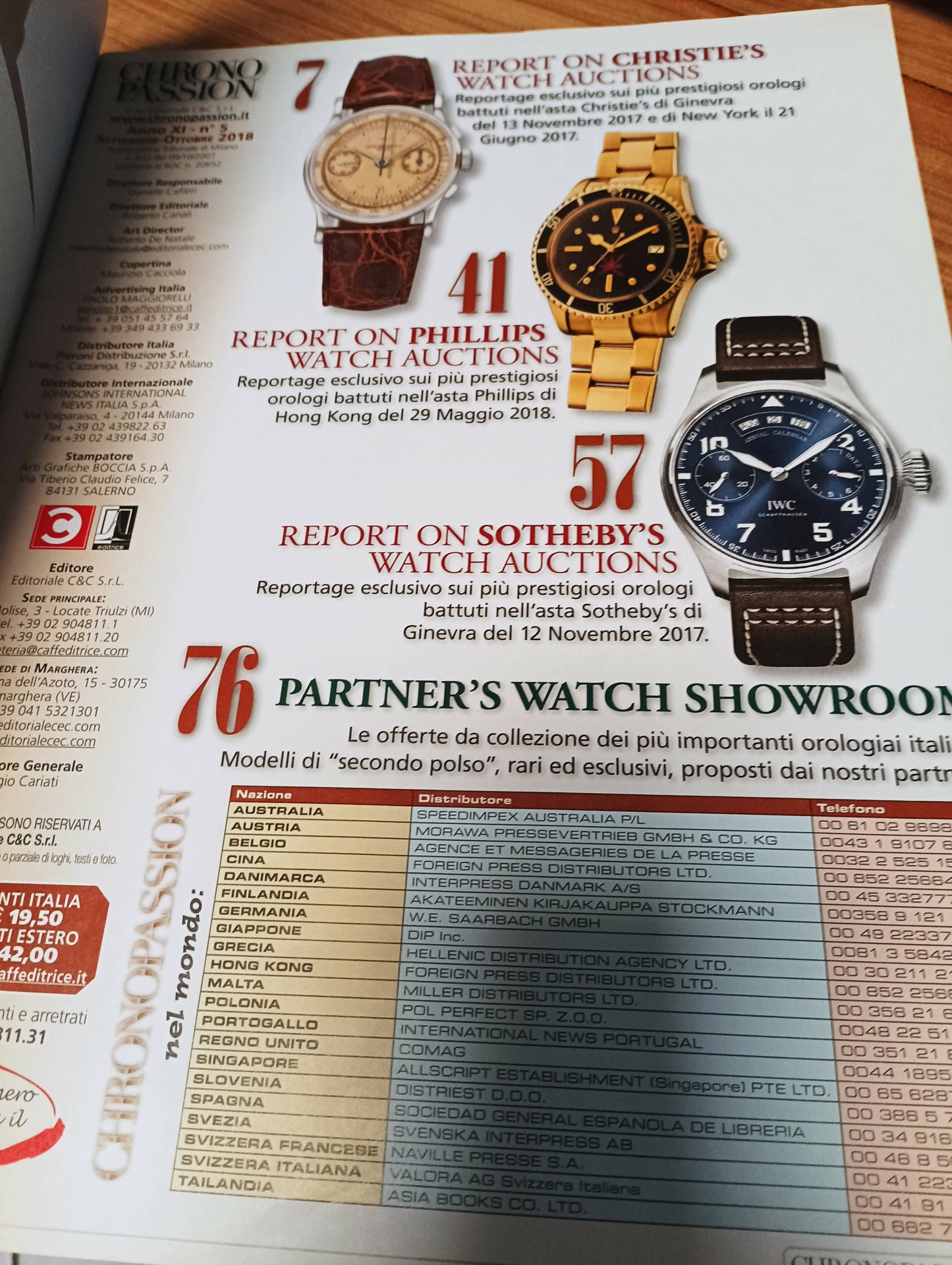 Rivista vintage orologi Chrono Passion n.5 del 2018 con 98 pagine