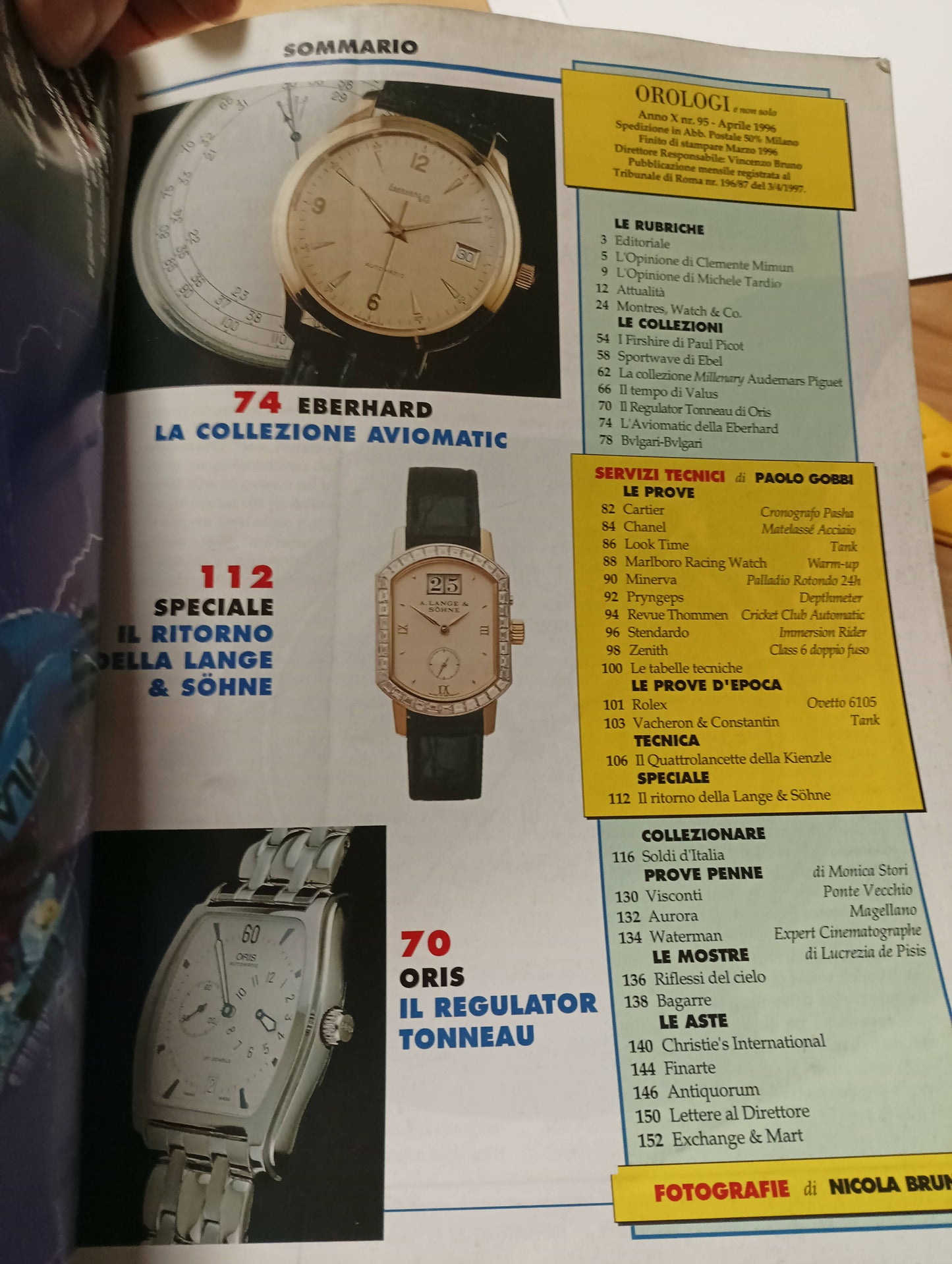 Rivista vintage orologi e non solo n.95 del Aprile 1996 con 192 pagine.