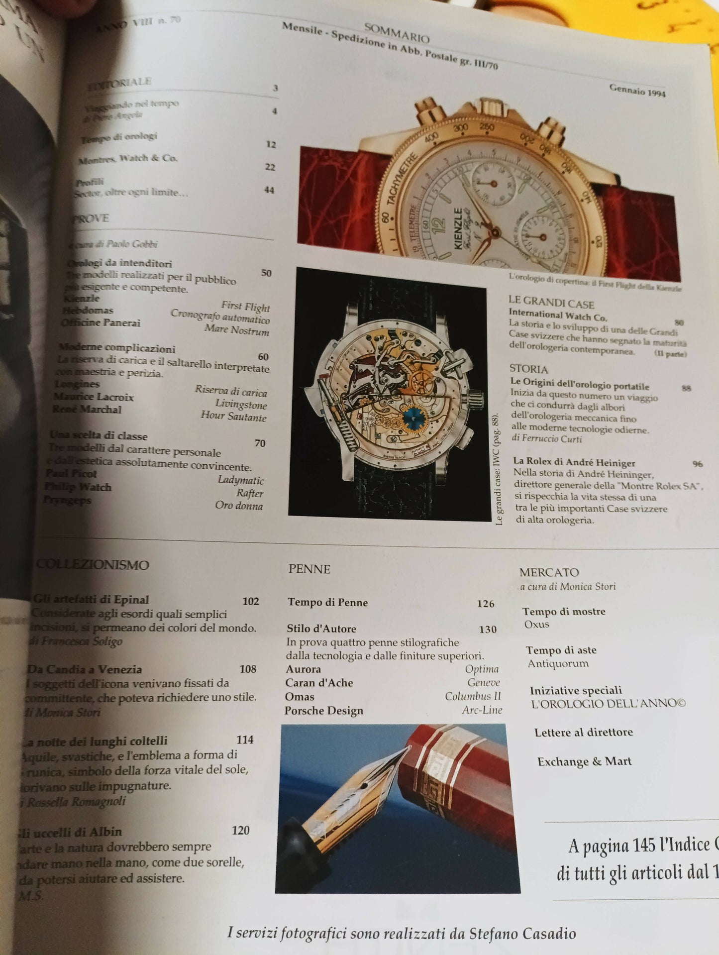 Rivista vintage orologi e non solo numero 70 del Gennaio 1994 con 160 pagine.