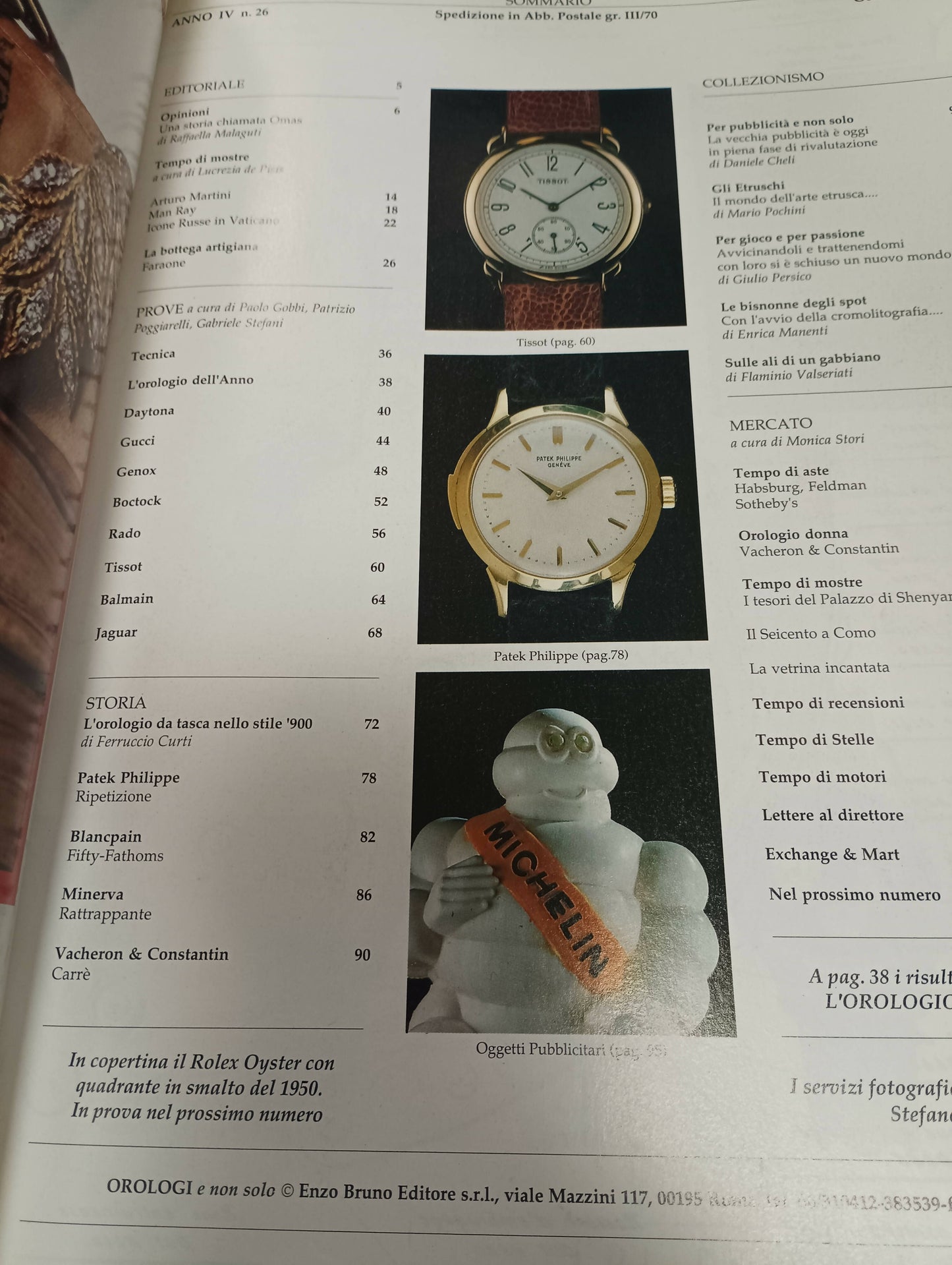 Rivista vintage orologi e non solo numero 26 del gennaio 1990 con160 pagine.