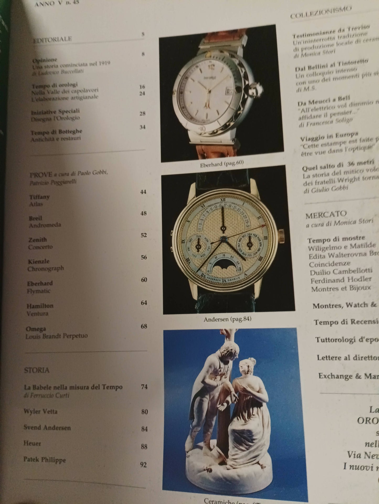 Rivista vintage orologi e non solo numero 45 del Ottobre 1991 con 192 pagine.