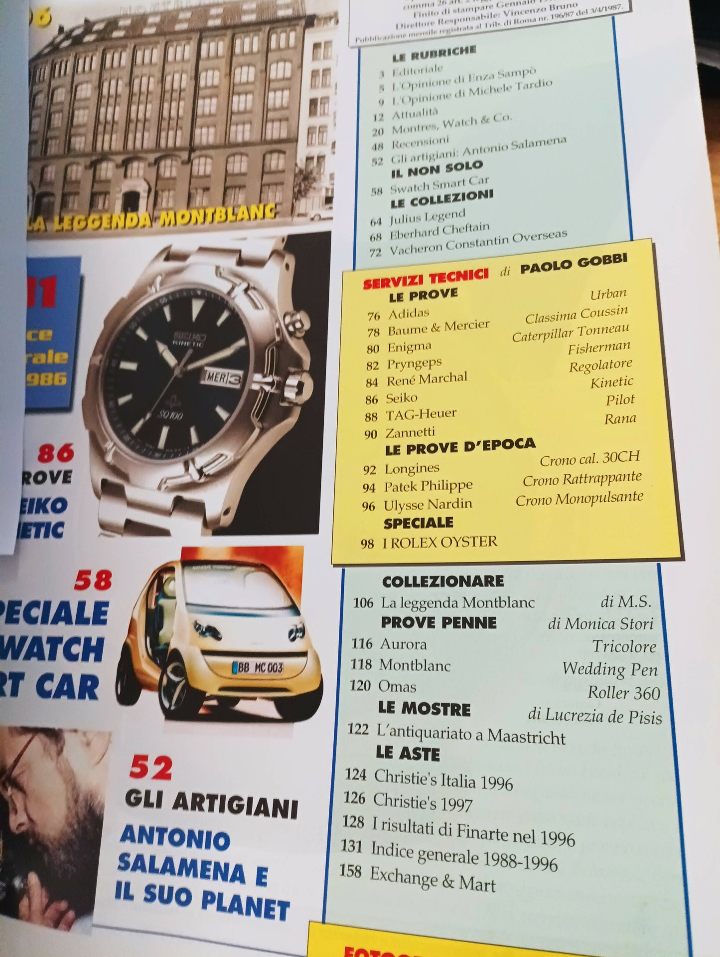 Rivista vintage orologi e non solo numero 103 del febbraio 1997 con 160 pagine.