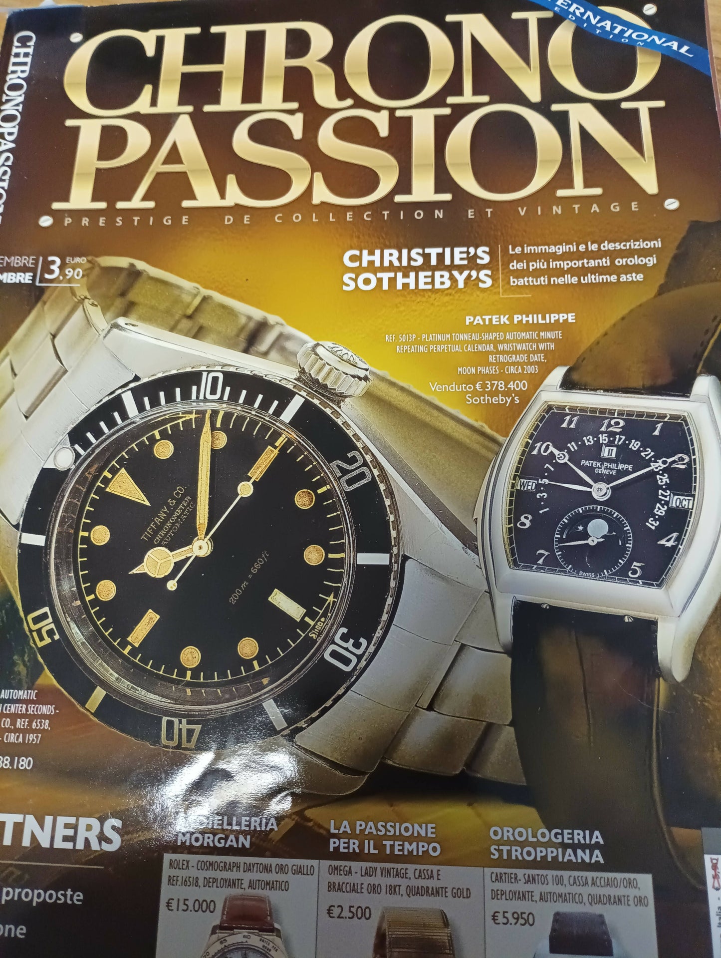 Rivista vintage orologi Chrono Passion n 6 del Ottobre 2017 con 96 pagine.